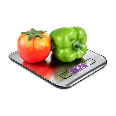 Digital Display Precise Rectangle Stainless Steel Kitchen Scale for Electronic Food Measurement Range 5kg 15kg Battery