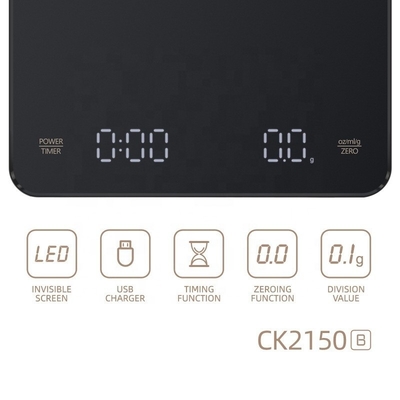 Convenient Type C Charging Port Digital Kitchen Scale with Timer and Product Size 15*13*2cm