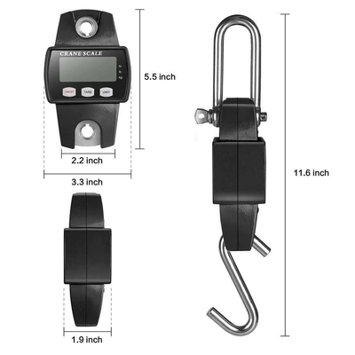 Stainless Steel 300KG Digital Hook Weighing Scale with LCD LED Display Manual Rotatable OEM Customizable