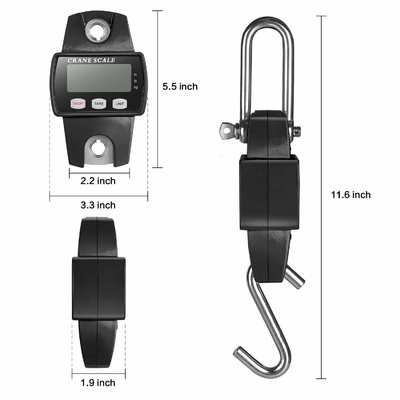 OEM/ODM Supported Portable Mini Crane Scale with 300 kg 660 lb Capacity ABS Stainless Steel Material and LED LCD Display