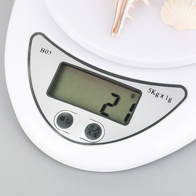Digital Display Durable Food Kitchen Scale High Precision 5kg 7kg 10kg Weight Measurement Battery Operated Plastic Display
