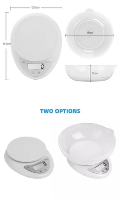 White 50KG Capacity Digital Kitchen Scale with Large Bowl Unit g/oz/lb/kg High Qualit