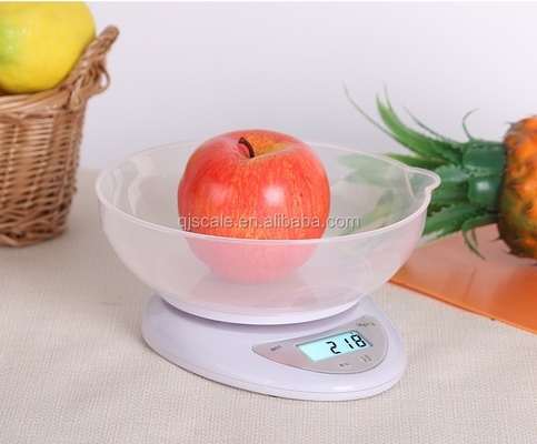 White 50KG Capacity Digital Kitchen Scale with Large Bowl Unit g/oz/lb/kg High Qualit