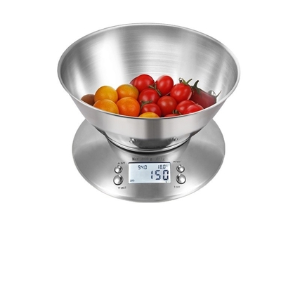 5kg Waterproof Digital Kitchen Scale Stainless Steel Electronic Food Weight Measuring Device Battery with ROUND Function