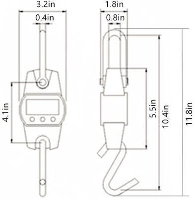 300kg Hanging Crane Scale with Bluetooth Function and LED/LCD Display ABS Stainless Steel Grey Color OEM/ODM Customized