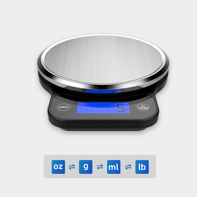 5kg/11lb Maximum Weight Recommendation Mini Digital Kitchen Scale with Battery Power Source and Backlit LCD Display