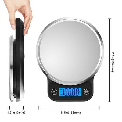 5kg/11lb Maximum Weight Recommendation Mini Digital Kitchen Scale with Battery Power Source and Backlit LCD Display
