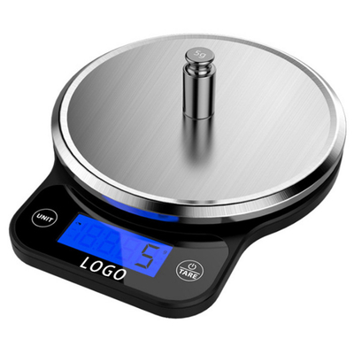 Digital Display Portable ABS Stainless Steel 5kg 1g Kitchen Scale with Lid and Tare Function Compact Design