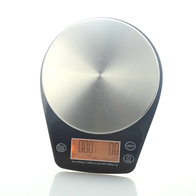 3kg/0.1g LCD Electronic Scales ROUND ABS Stainless Steel Kitchen Timer Balance 3kg/0.1g Coffee Maker Weighing Scale Home