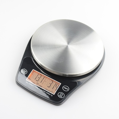 3kg/0.1g LCD Electronic Scales ROUND ABS Stainless Steel Kitchen Timer Balance 3kg/0.1g Coffee Maker Weighing Scale Home