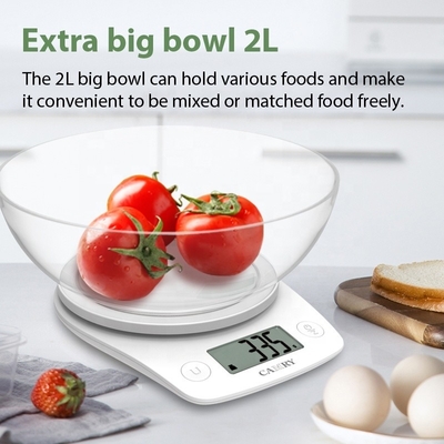 OEM Customized Kitchen Scale with Bowl for Baking Cooking 5kg/11lb LCD Display Size 58x27mm Plastic Multiple Units