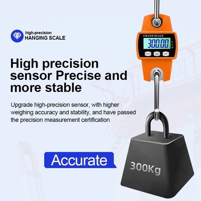 ABS Alloy Steel Diecast Electronic Mini Digital Crane Scale 100kg 200kg 300kg Livestock Hanging Weighing Equipment for Hunting