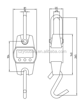 Industrial 100kg 50kg 200kg Digital Crane Hanging Hook Weighing Scale with High Accuracy