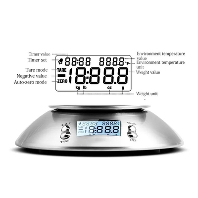 Digital Display 5kg/1g Stainless Steel Kitchen Scale Rectangle Balance for Cooking Bowl Battery Electronic Weighing