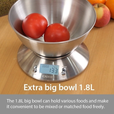 Multifunction Kitchen Scale with Lid Maximum Weight Recommendation 5kg Stainless Steel Food Scale and Digital Thermometer