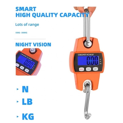 LCD Display ABS Stainless Steel Portable 300kg Digital Crane Game Scale Small Hanging for Fishing or Hunting Customizable
