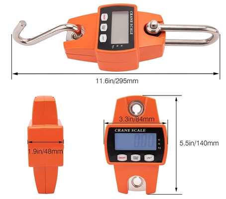 300kg Digital Crane Scale with Colourful Display and Strong ABS Stainless Steel Construction