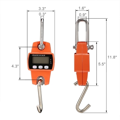 ABS Stainless Steel Digital Crane Weighing Scale 100kg-300kg Capacity LED/LCD Display Tare Function OEM ODM Supported
