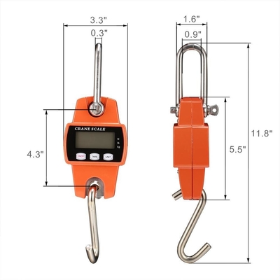 CE ROHS Certified 300kg Electronic Hanging Crane Scale with Digital LED Display and ABS Stainless Steel Material