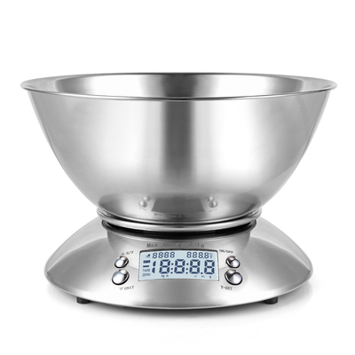 2L Bowl Nutritional Digital Food Scale Stainless Steel Scale ROUND 215*145 Mm HYD Weighing Electronic Kitchen Scale