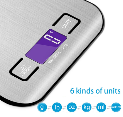 Advanced Digital Kitchen Scale for Home ABS Stainless Steel Material