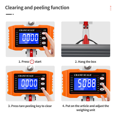 OCS-05-S 500kg 1000lb Industrial Hanging Crane Scale with Electronic LCD LED Display Aluminum Alloy Stainless Steel