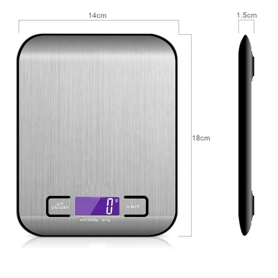 Maximum Weight Recommendation 5kg Mini OEM Anti-slip Stainless Steel Electronic Measuring 50 or 10kg CE Kitchen Scale