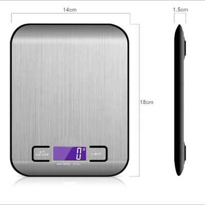 5KG Portable Mini Electronic Digital Scale Stainless Steel Smart Kitchen Food Scale for Bake Jewelry