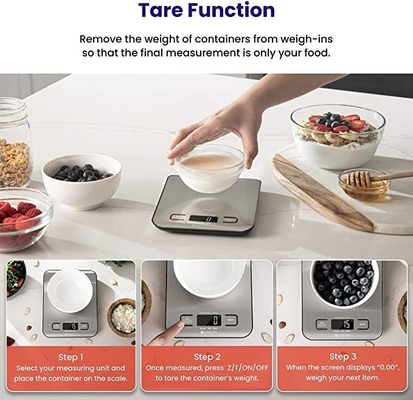 5KG Portable Mini Electronic Digital Scale Stainless Steel Smart Kitchen Food Scale for Bake Jewelry