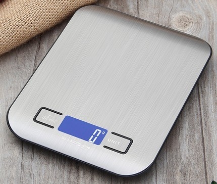 Blue Backlight LCD Display 5kg Stainless Steel Digital Kitchen Food Scale for Convenient and Accurate Weight Measuring