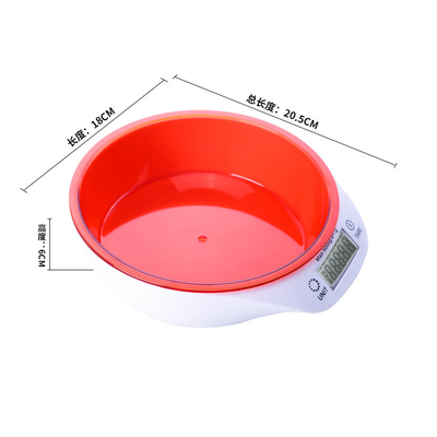 Kitchen Scale Electronic Digital ABS Plastic LCD Odm 2*7 Size Batteries 24PCS with Bowl PT-2506 18.3*20.3*6 22*19.5*7CM 4.5*2CM