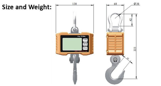 High Accuracy CRANE SCALE 60kg to 1000kg Capacity LED LCD Display OEM Customizable Digital Electronic with 50g Accuracy