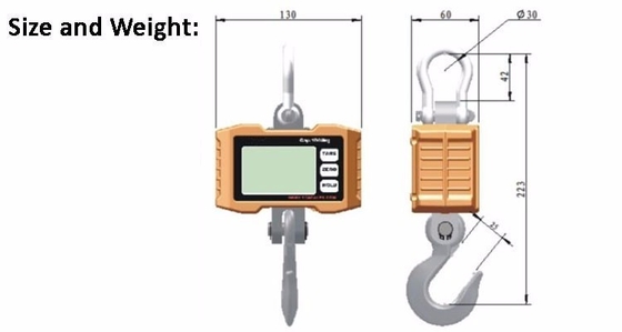 High Accuracy CRANE SCALE 60kg to 1000kg Capacity LED LCD Display OEM Customizable Digital Electronic with 50g Accuracy