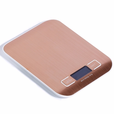 Customizable 5kg Stainless Steel Digital Kitchen Scale Rose Gold Accents 1g Division Battery Powered Perfect for Home