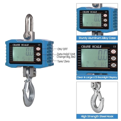 High Capacity 1000KG Digital Hanging Scale for Industrial LCD/LED Display Tare and Zero Function Kg/Lb Switching OEM/ODM