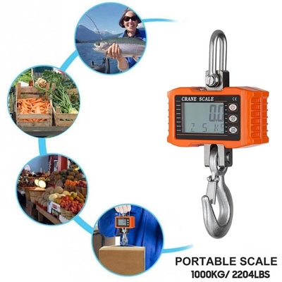 High Capacity 1000KG Digital Hanging Scale for Industrial LCD/LED Display Tare and Zero Function Kg/Lb Switching OEM/ODM