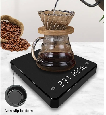Certificate FCC Top Sale Mini Black Electric Kitchen Digital Coffee Scale with Timer Features Weight Measuring Function