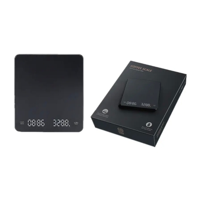 Certificate FCC Top Sale Mini Black Electric Kitchen Digital Coffee Scale with Timer Features Weight Measuring Function