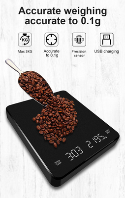 Electric Digital LCD Stealth Touch Botton Kitchen Coffee Scale 3kg Maximum Weight Recommendation and Rechargeable Battery