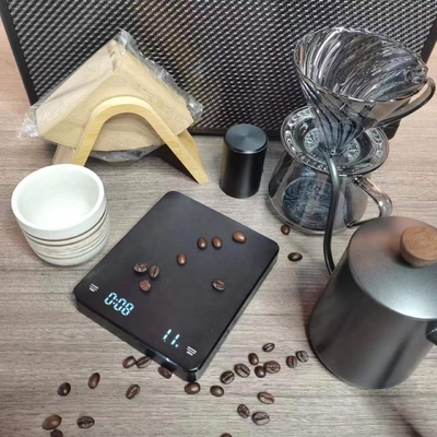 Digital Coffee Scale with Timer Function 3kg Capacity LED Display USB Charge Electronic Weighing Balance High Precision