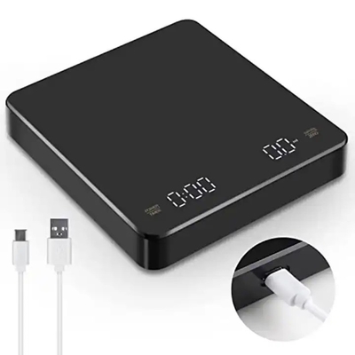 Smart Coffee Weight Scale USB Digital Kitchen Tempered ABS Scale WITH LID Capacity 3KG 0.1G for House Food Multi-Function
