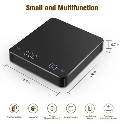 Smart Coffee Weight Scale USB Digital Kitchen Tempered ABS Scale WITH LID Capacity 3KG 0.1G for House Food Multi-Function