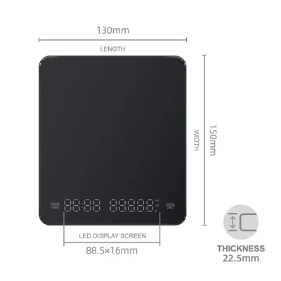 3 kg High Accuracy Digital Coffee Scale Electronic Kitchen Weight Measuring Device WITH LID and Power Timer Included