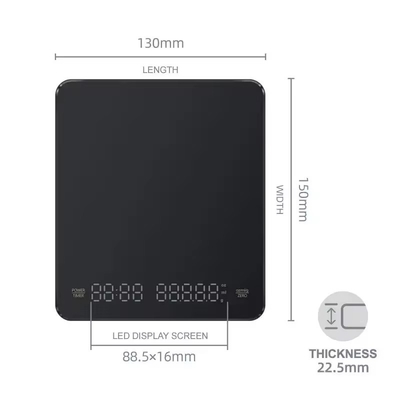 Rectangle Dual Screen 3kg Capacity Kitchen Scale for Precise Weight Measuring of Coffee Beans and Other Ingredients