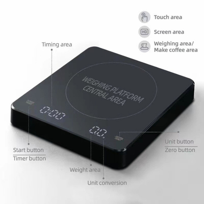 3kg Maximum Weight Recommendation Digital Household Mini Coffee Scale with Electric Power Source Timer and Digital Display