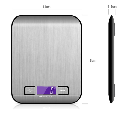 Mini Electronic Weighing Balance for Home Kitchen 5kg Capacity Battery Operated LCD Display