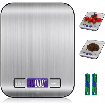 CE ROHS FCC Certified 10kg Slim Stainless Steel Electronic Kitchen Scales for Perfect Food Measurements