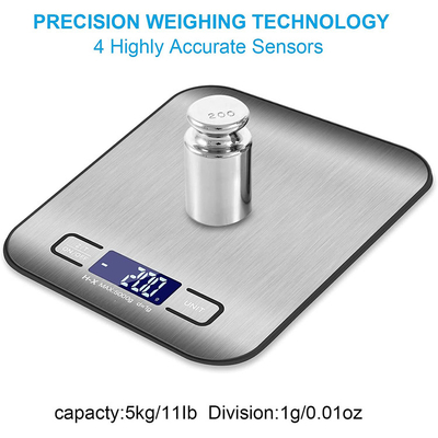 CE ROHS FCC Certified 10kg Slim Stainless Steel Electronic Kitchen Scales for Perfect Food Measurements