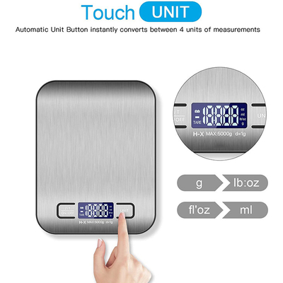 CE ROHS FCC Certified 10kg Slim Stainless Steel Electronic Kitchen Scales for Perfect Food Measurements
