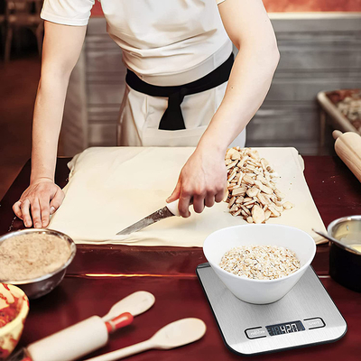 CE ROHS FCC Certified 10kg Slim Stainless Steel Electronic Kitchen Scales for Perfect Food Measurements